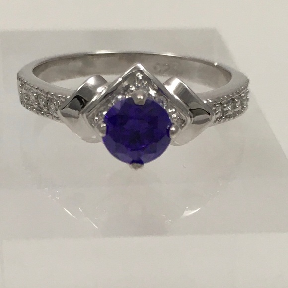 Tanzanite CZ Sterling Silver Ring - Picture 2 of 8